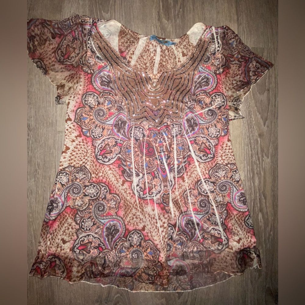 Unity World Wear Women's Multi Color Knit Top Size XL